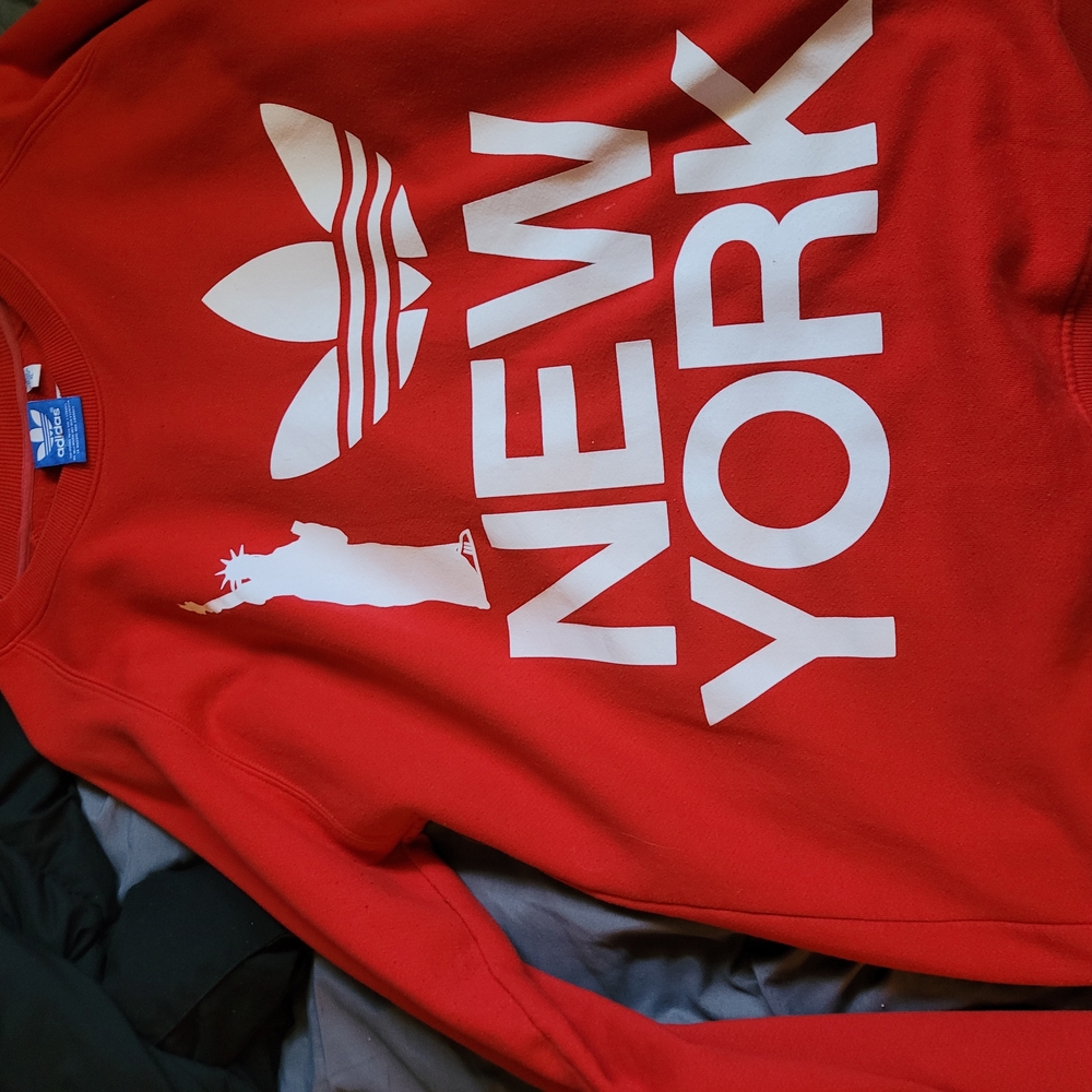 Adidas Red New York Men's Sweater
